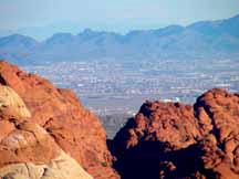 Red Rock Canyon with Las Vegas in background